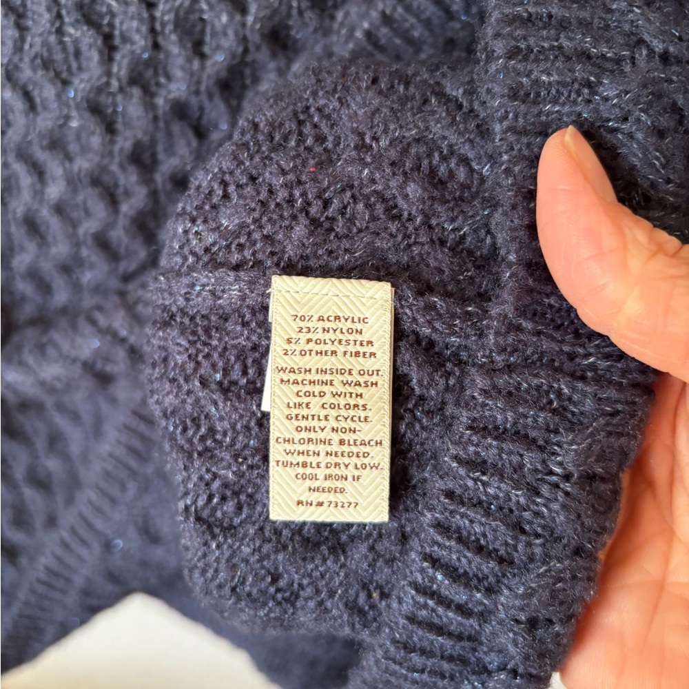 3/$20 Sonoma Navy Blue Long Sleeve Cowl Neck Sweater - Picture 4 of 4